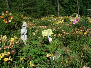 Garden view with statuary